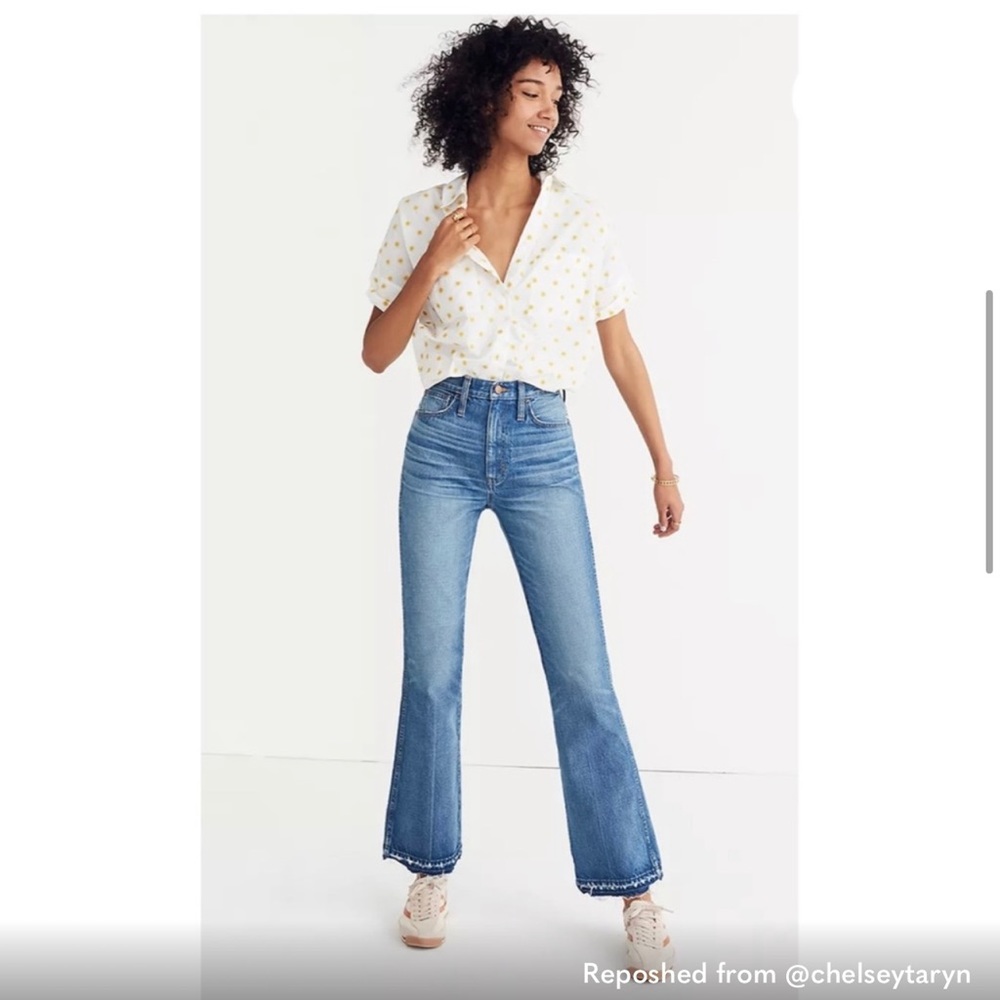 Madewell Rigid Flare Drop Hem High Rise Jeans 26T